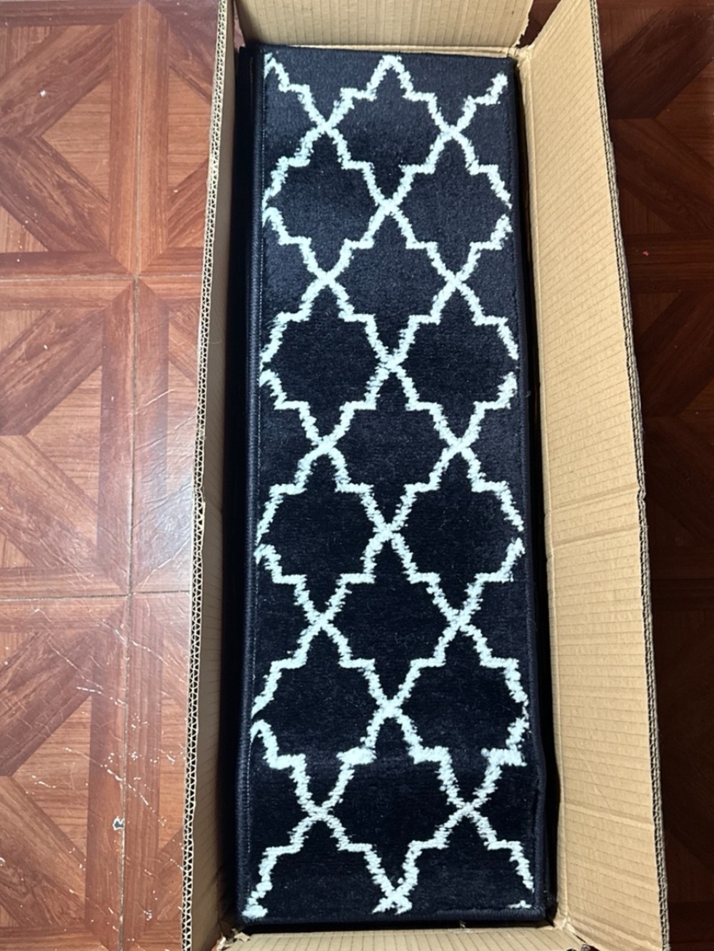 Navy Blue & White Stair Treads